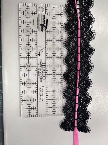 Delicate Lace Trim with Ribbon Channel