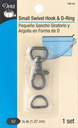 Small  Swivel Hook & D-Ring Gunmetal