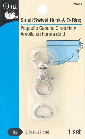 Small  Swivel Hook & D-Ring Nickel