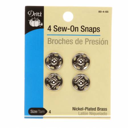 Snap Sew-On Size 4 Nickel