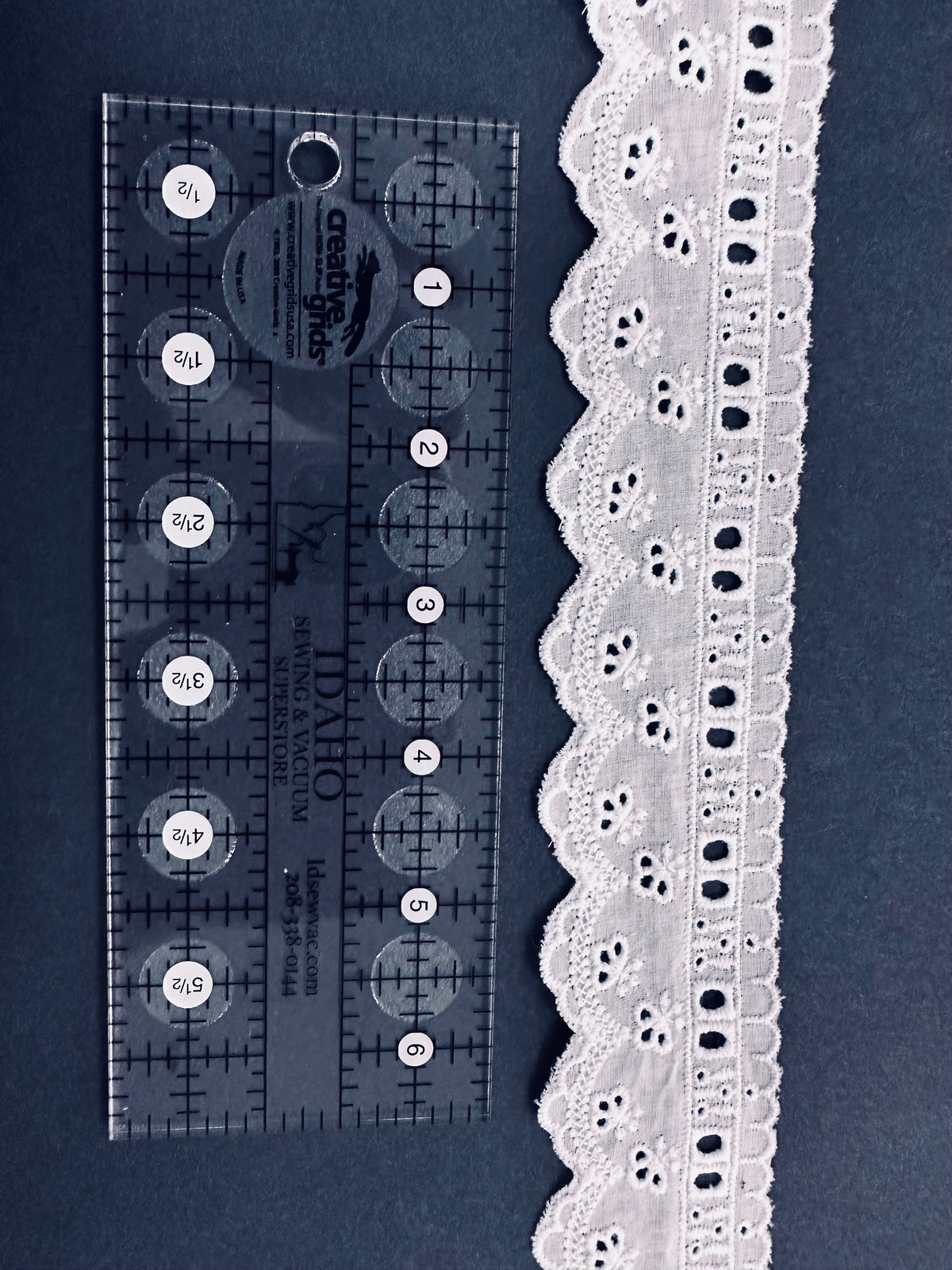 Heirloom Eyelet Cotton Scallop Trim with Ribbon Channel
