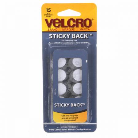 Velcro brand Sticky Back Coin White 5/8in