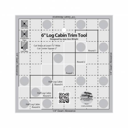 Creative Grids Quilt Ruler 6in Log Cabin Trim Tool