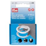 Eyelets with washers 14mm silver 15 pc