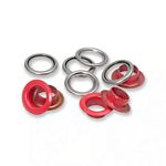 Eyelets with washers 11 mm red 20pc