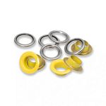 Eyelets with washers 11 mm yellow 20pc