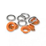Eyelets with washers 11 mm orange 20pc