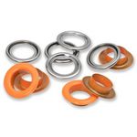 Eyelets with washers 14 mm orange 15pc