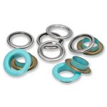 Eyelets with washers 14 mm mint 15pc