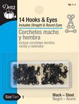 Hooks & Eyes Black 14ct. size 1