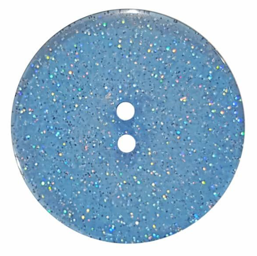 Dill Button with Glitter 18mm Blue