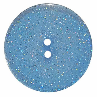 Dill Button with Glitter 18mm Blue