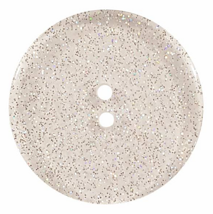 Dill Button with Glitter 18mm Transparent