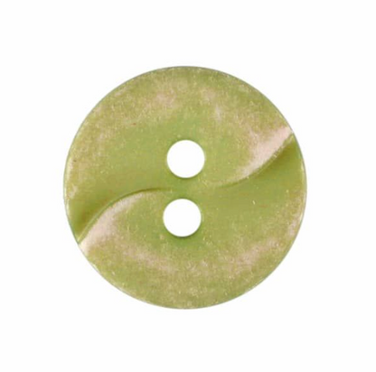 Dill Button with Wave 13mm Green