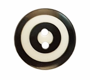 Dill Kaffe Fassett Button 15mm White/Black