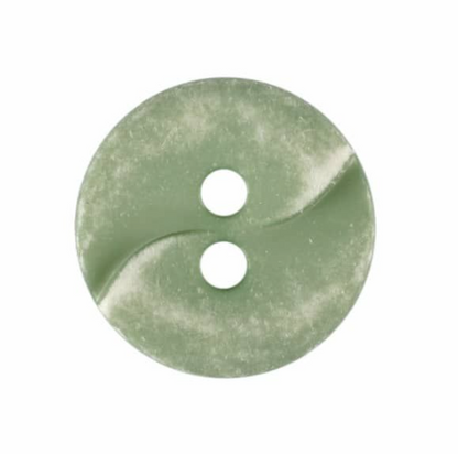 Dill Button with Wave 13mm Green