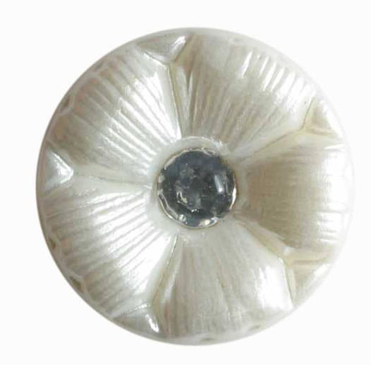 Dill Rhinestone Button 11mm White