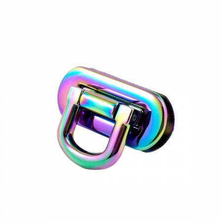 Oval Flip Lock Iridiscent Rainbow