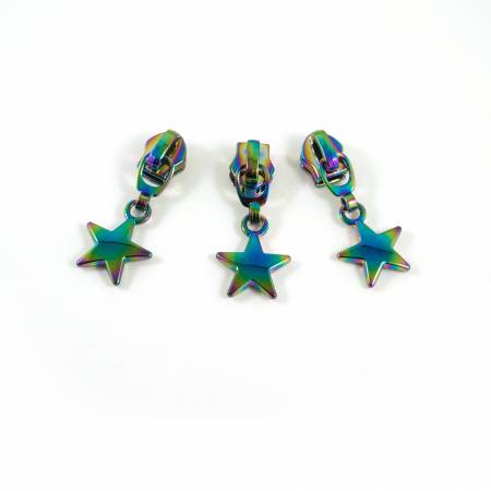 #5 Emmaline Slider with Star Dangle Pull 2 Pack Rainbow