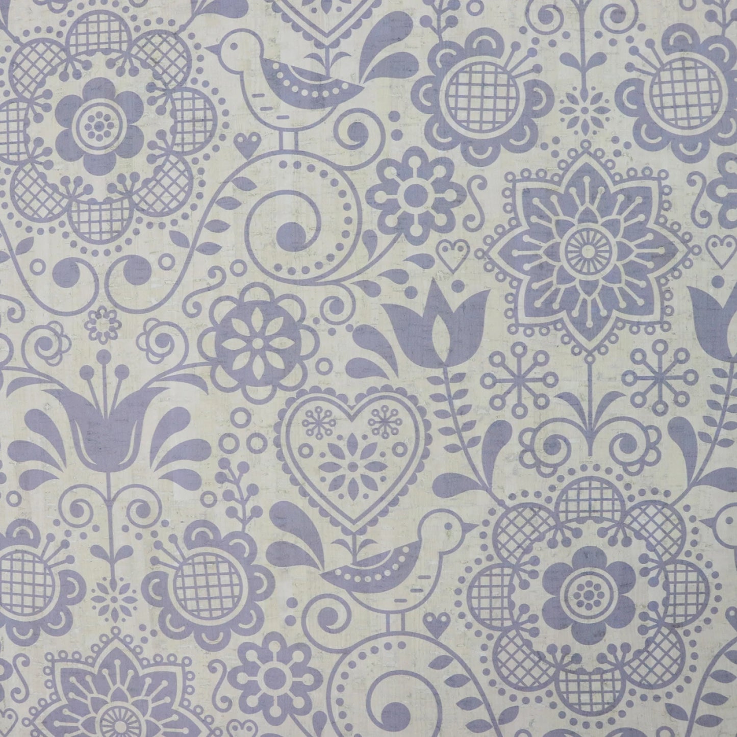 Floral Folk Art Cork 1/2 yard cut