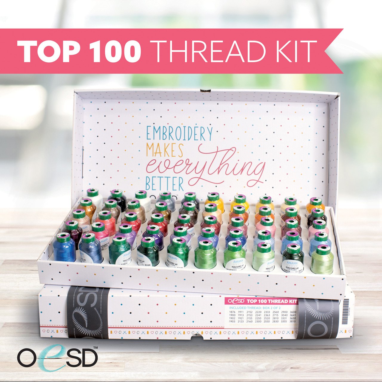 Isacord Top 100 Colors Thread Set
