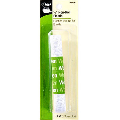 Non Roll Elastic 1/2\"x1yd White 9305W Dritz#4