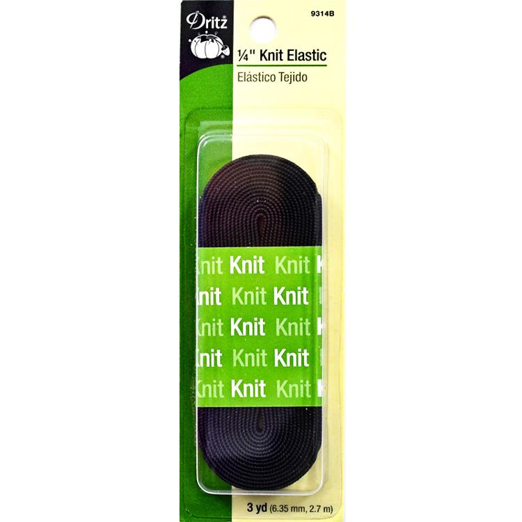 Knit Elastic 1/4\"x3yd Black 9314B Dritz#4