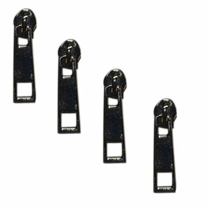 Gun Metal Black Zipper Pulls Pack of 4