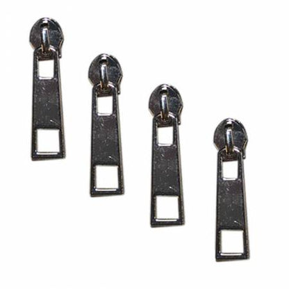 Silver Zipper Pulls Pack of 4