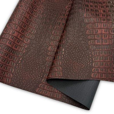 Aged Matte Faux Crocodile - Mahogany 18 in x 54 in