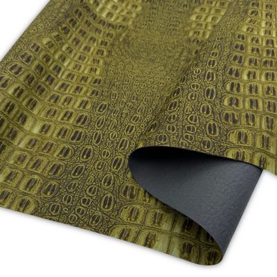 Aged Matte Faux Crocodile - Olive 18 in x 54 in