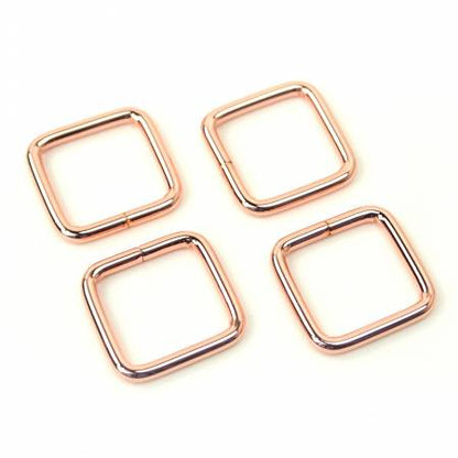 Four Rectangle Rings 3/4" Rose Gold