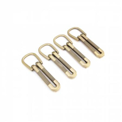 Four Textured Loop Strap Connectors Antique