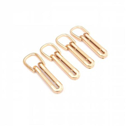 Four Textured Loop Strap Connectors Gold