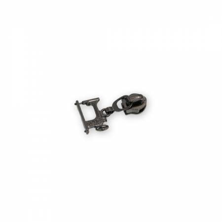 #5 Sewing Machine Zipper Pull Gunmetal