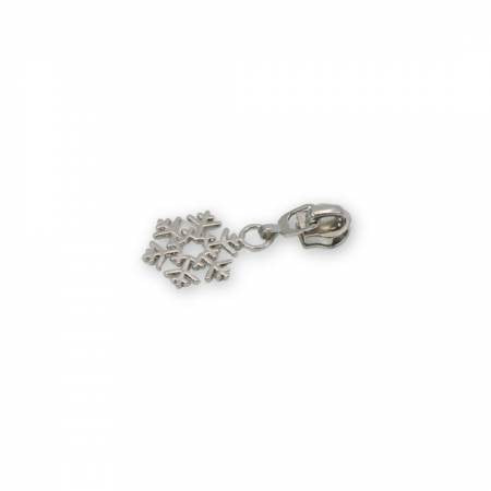 #5 Snowflake Zipper Pull Nickel