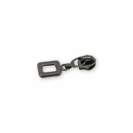 Four 5 Rounded Rectangle Zipper Pulls Gunmetal