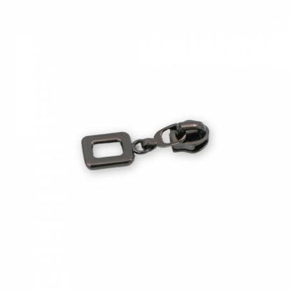 Four 5 Rounded Rectangle Zipper Pulls Gunmetal