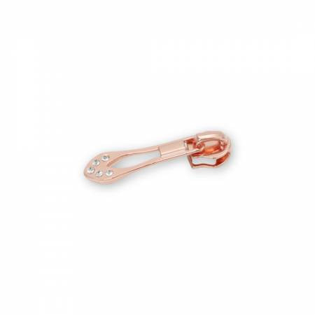 Four 5 Jeweled Tip Zipper Pulls Rose Gold