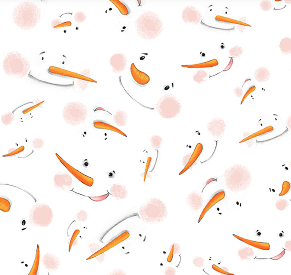 White Snowman Faces Flannel- The Cool Club