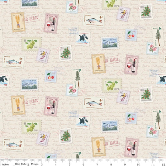 Stamps Print Cream