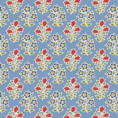 Farm Flowers-Light Blue