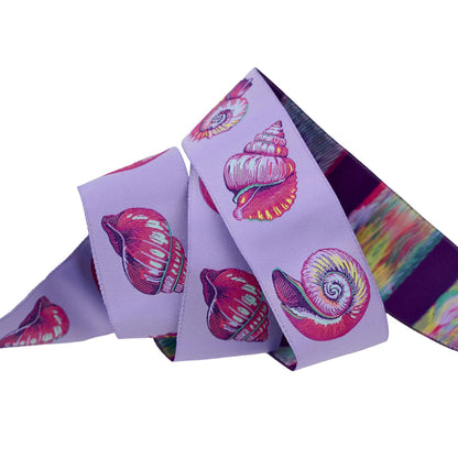 Floral Reef- Lil Shelly in Ultraviolet - 1-1/2" Ribbon by Tula Pink