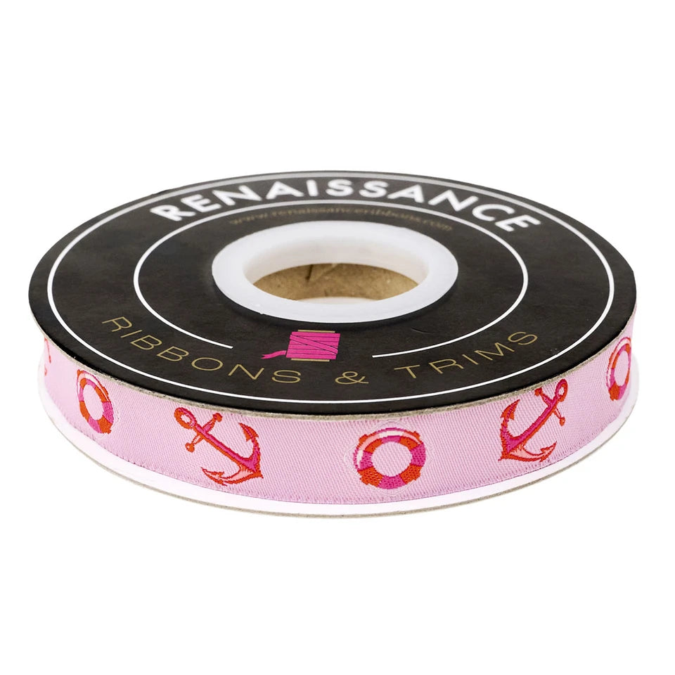 Floral Reef- Floaties and Sinkies in Coralline - 5/8" Ribbon by Tula Pink