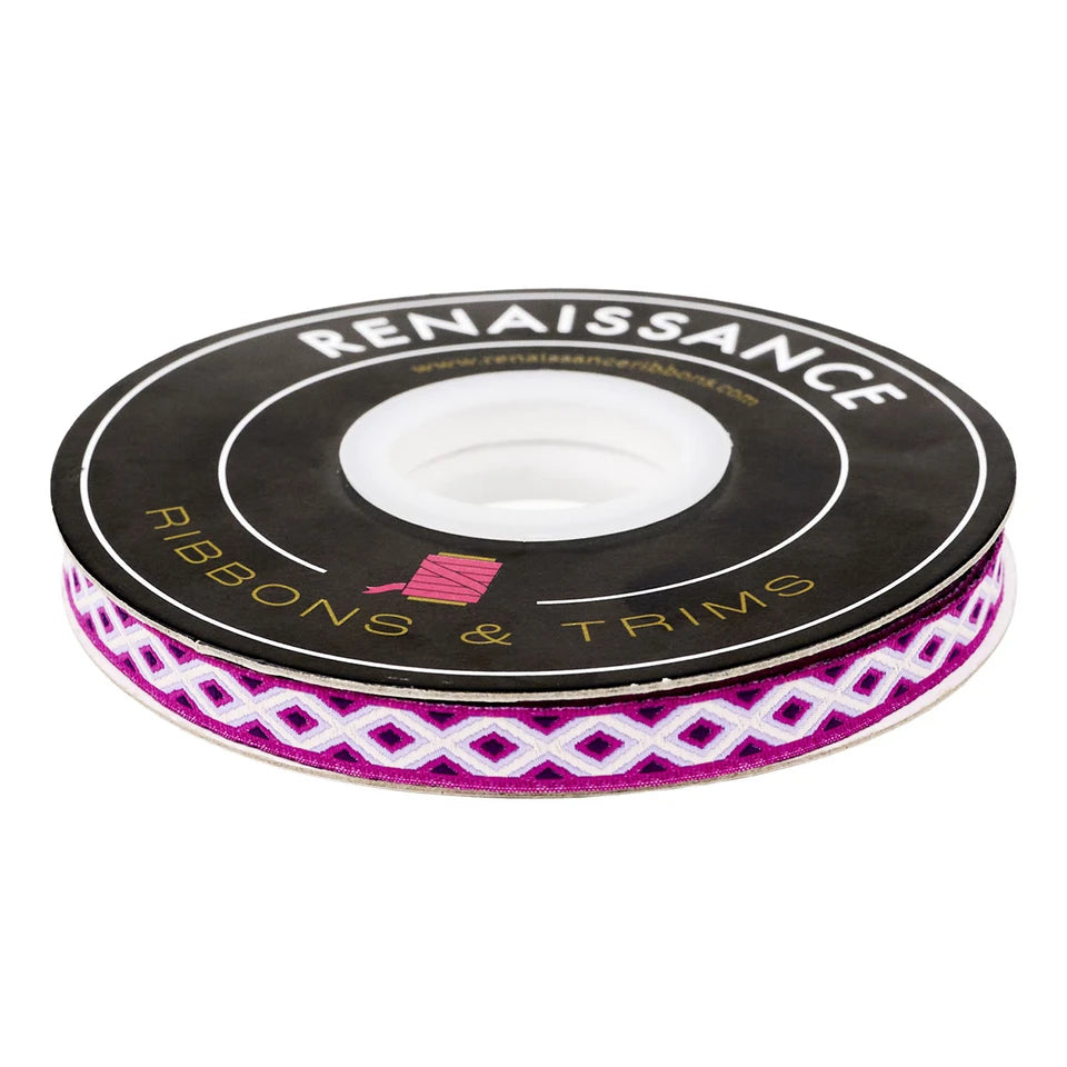 Floral Reef- Lighthouse Windows in Ultraviolet - 3/8" Ribbon by Tula Pink