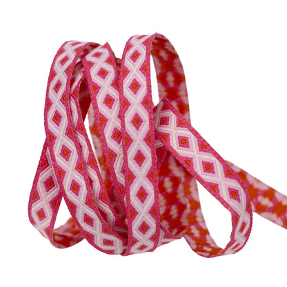 Floral Reef- Lighthouse Windows in Coralline - 3/8" Ribbon by Tula Pink
