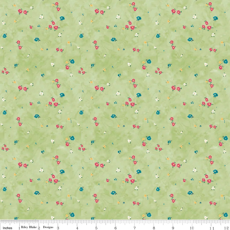Washington Flowers Ditzy Green