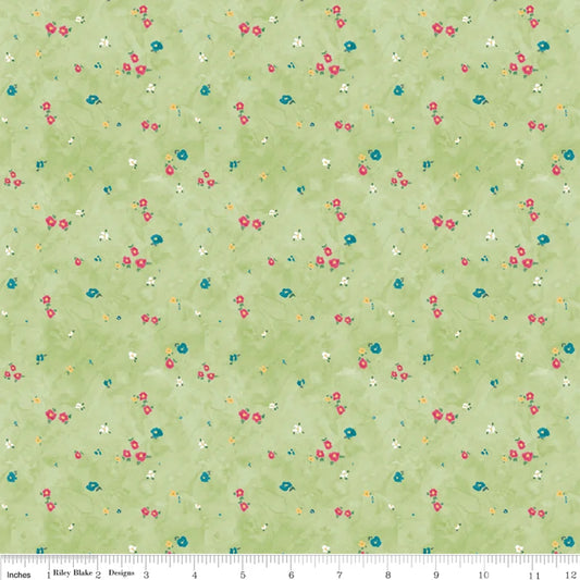 Washington Flowers Ditzy Green