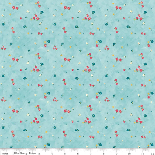 Washington Flower Ditzy Teal