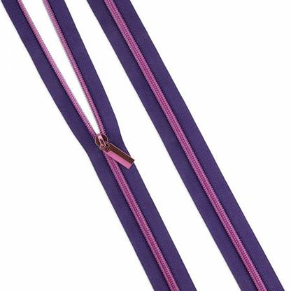 Moonflower #5 Nylon Tula Pink Coil Zipper 3yds and 9 Pulls